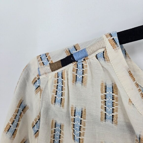 Pure jill J Jill womens size medium beige native embroidered boho button blouse - Picture 7 of 10